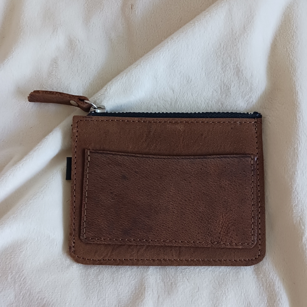 Kiko Leather Card Case Worn Leather Brown